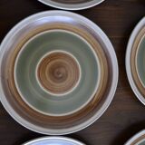 Set of 6 gien plates in colored stoneware