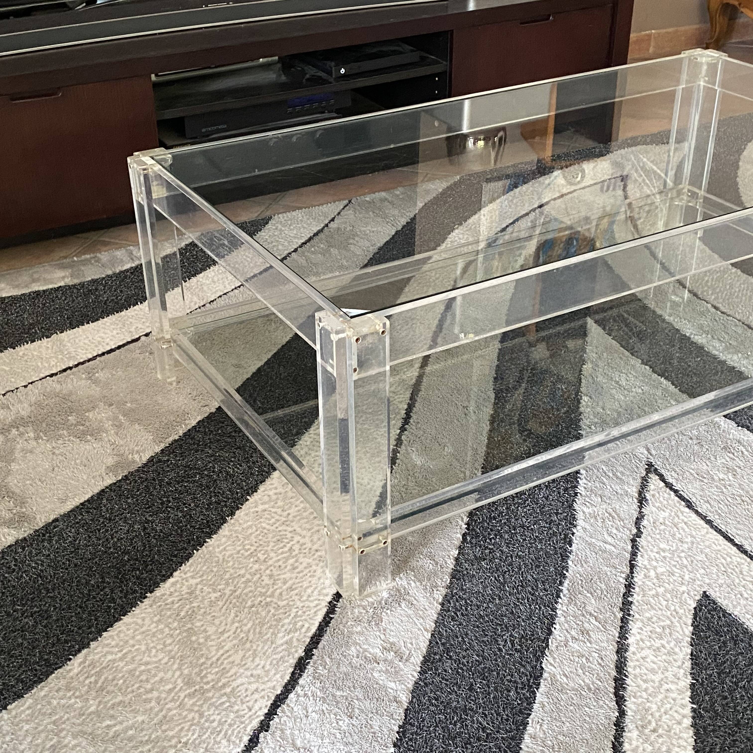 Roche Bobois coffee table. 1980. 126x70. Plexiglass and glass.