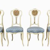 Set of 4 Louis XV style lacquered chairs