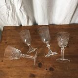 Four mismatched stemware