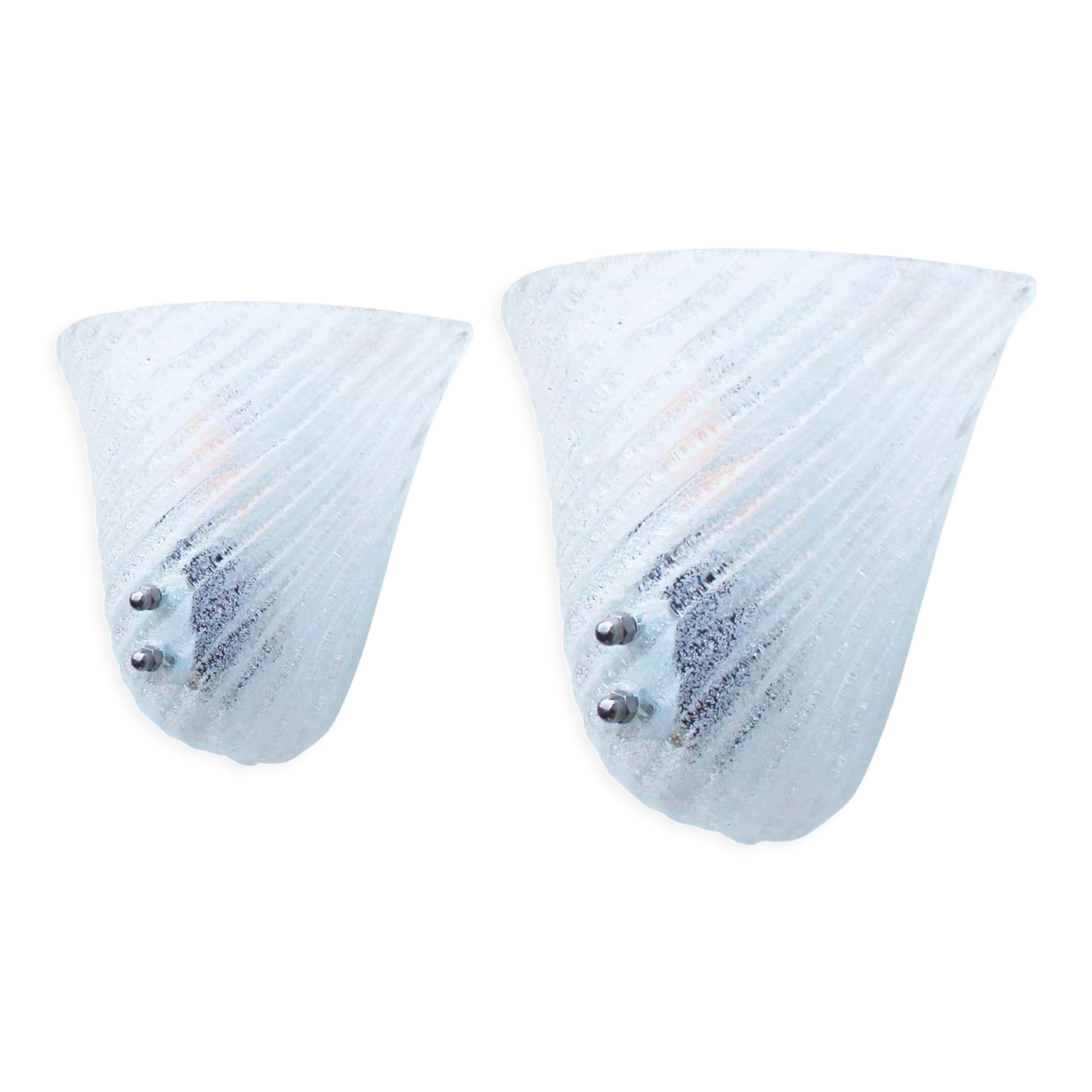 Set of two glass italian 'shell' sconces