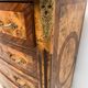 Commode 4 tiroirs marqueterie plateau marbre vert