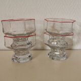 set of 4 ice cream cups, transparent glass dessert, octagon shape