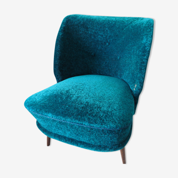Cocktail armchair mid century in blue green