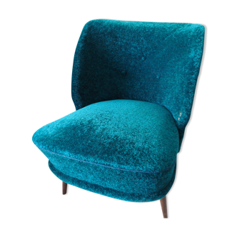 Cocktail armchair mid century in blue green