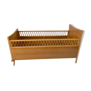 lit bébé vintage bois