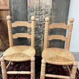 Pair of Dudouyt straw chairs
