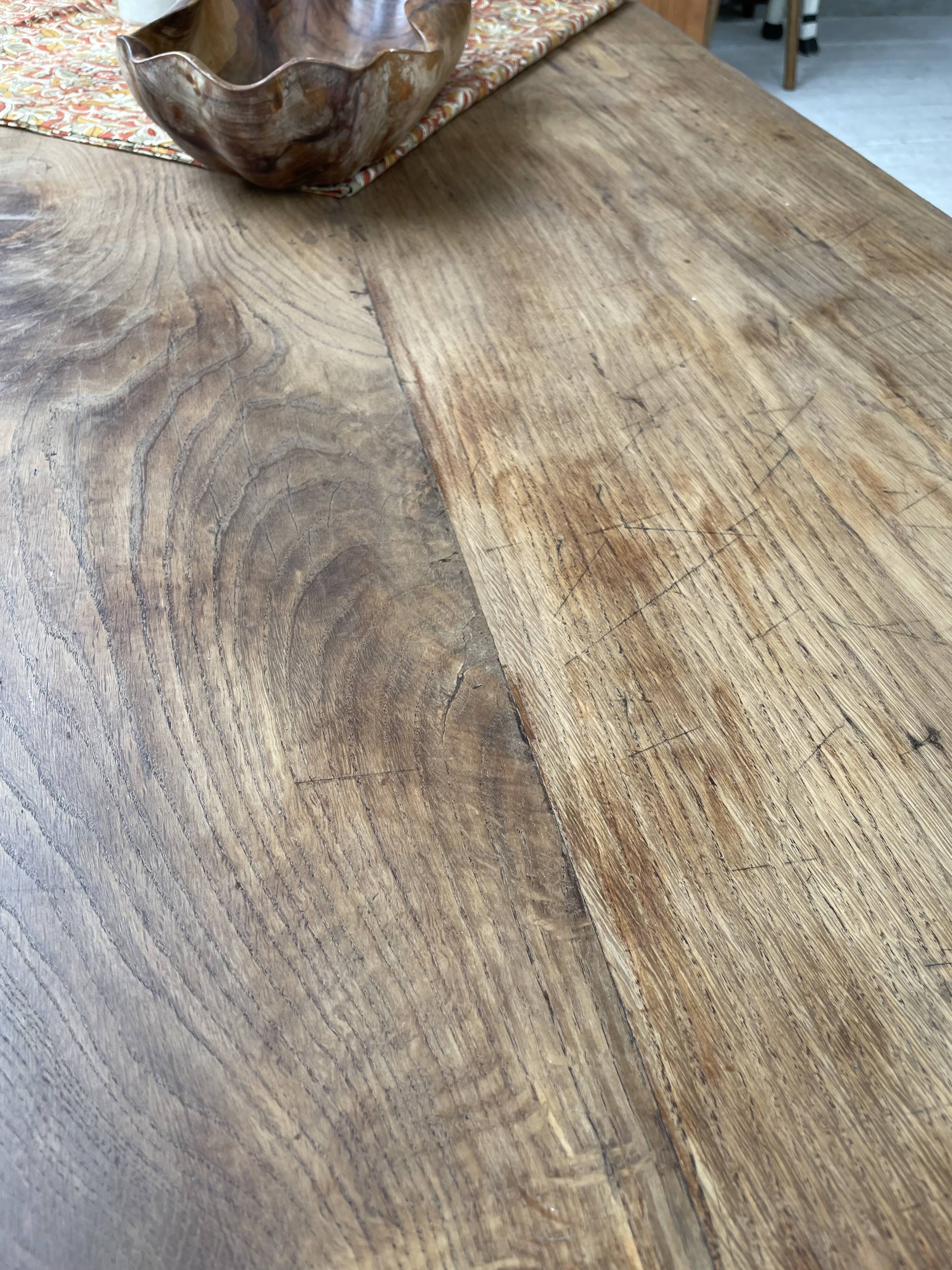 Farmhouse table in oak and walnut 2m