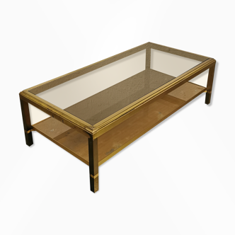 Brass and glass coffee table 1970