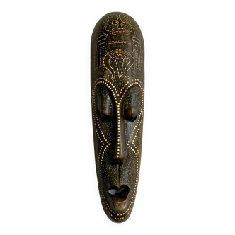 Mask wall decoration, painted wood