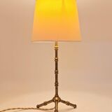 Faux bamboo table lamp in gilded bronze in the style of Maison Baguès