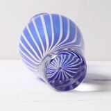 Mid-Century Orrefors Art Glass Vase: Blue & White Stripes, Jan Johansson