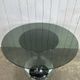 Tulip foot table with smoked glass top attributed to Gastone Rinaldi