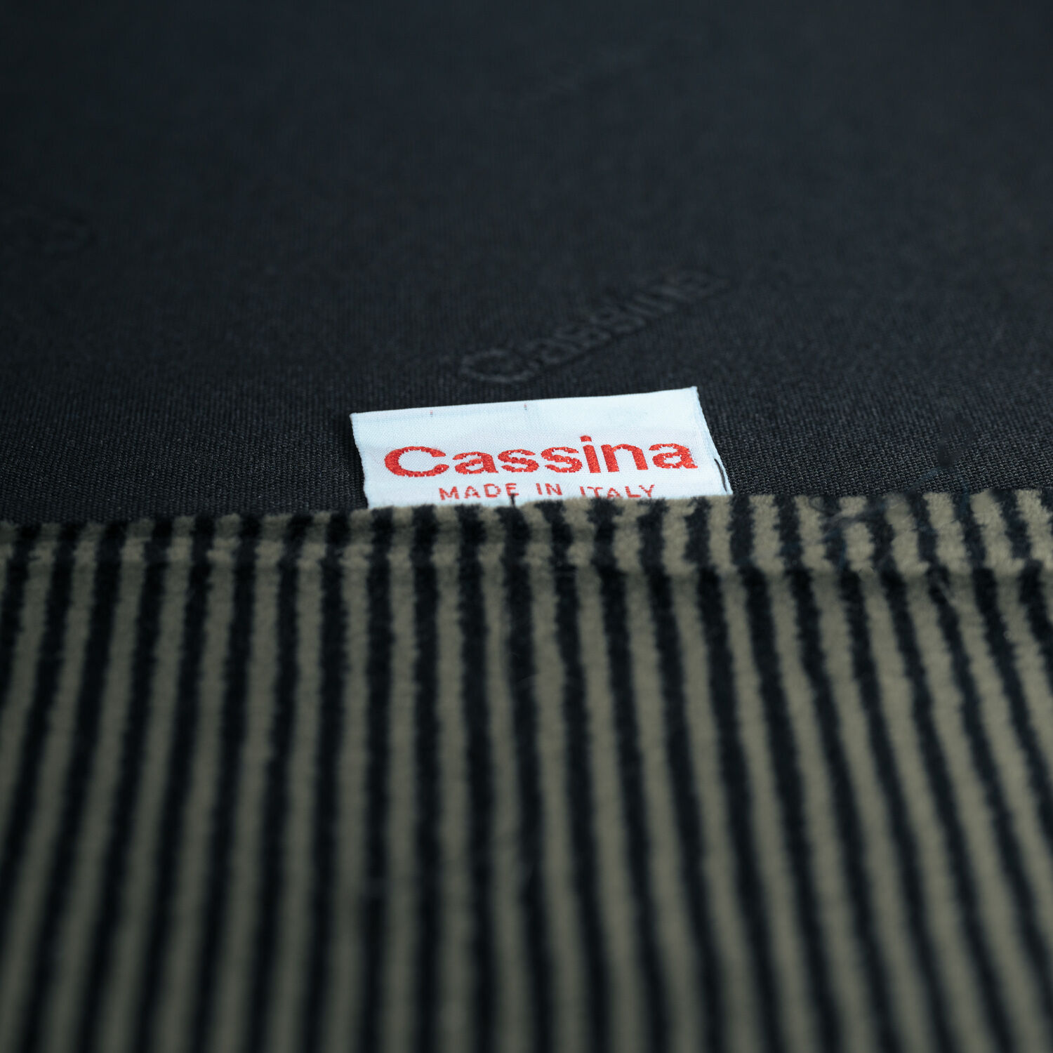 Rare Green Striped Maralunga chair by Magistretti for Cassina, Italy,