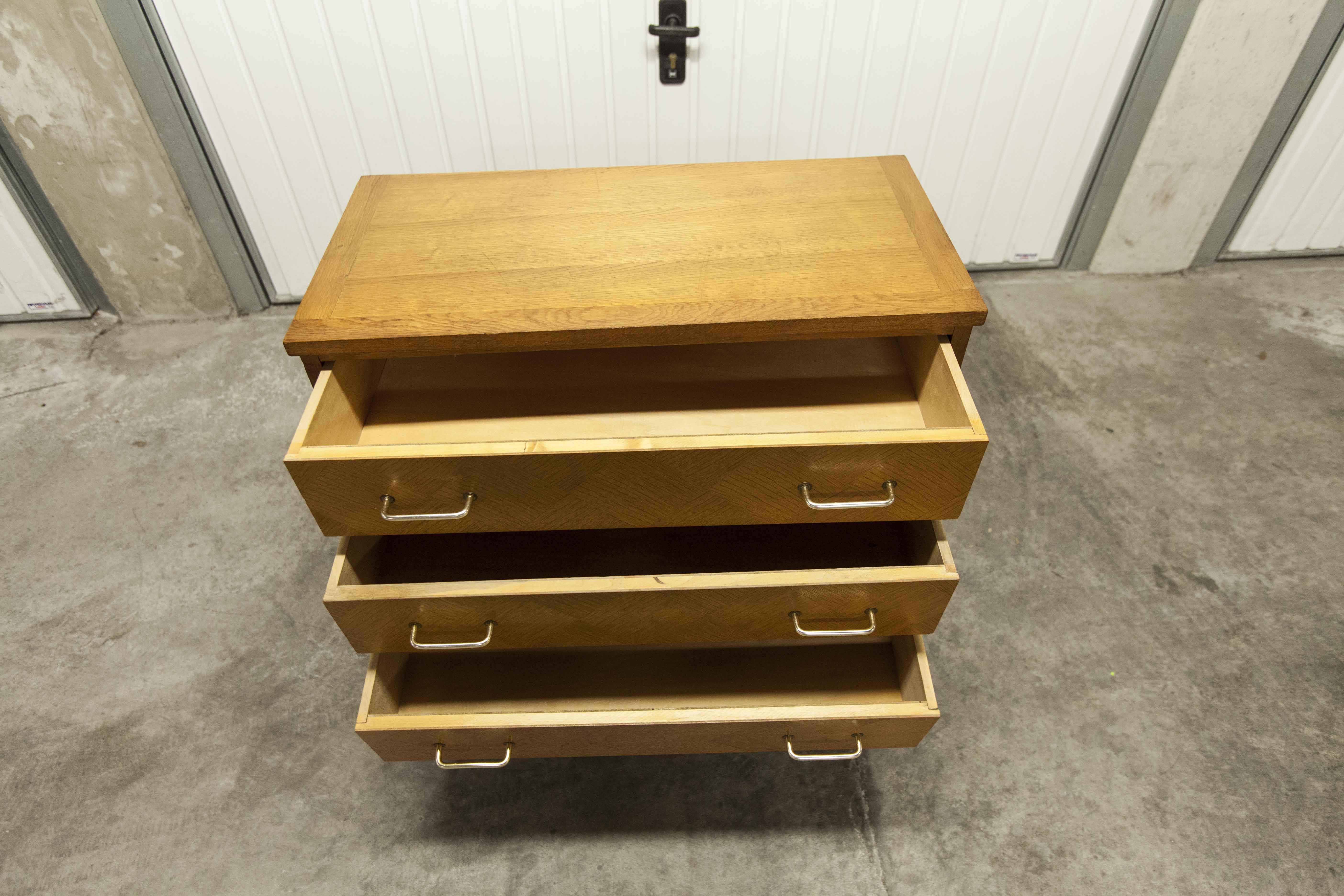 Commode scandinave 3 tiroirs années 60 pieds compas