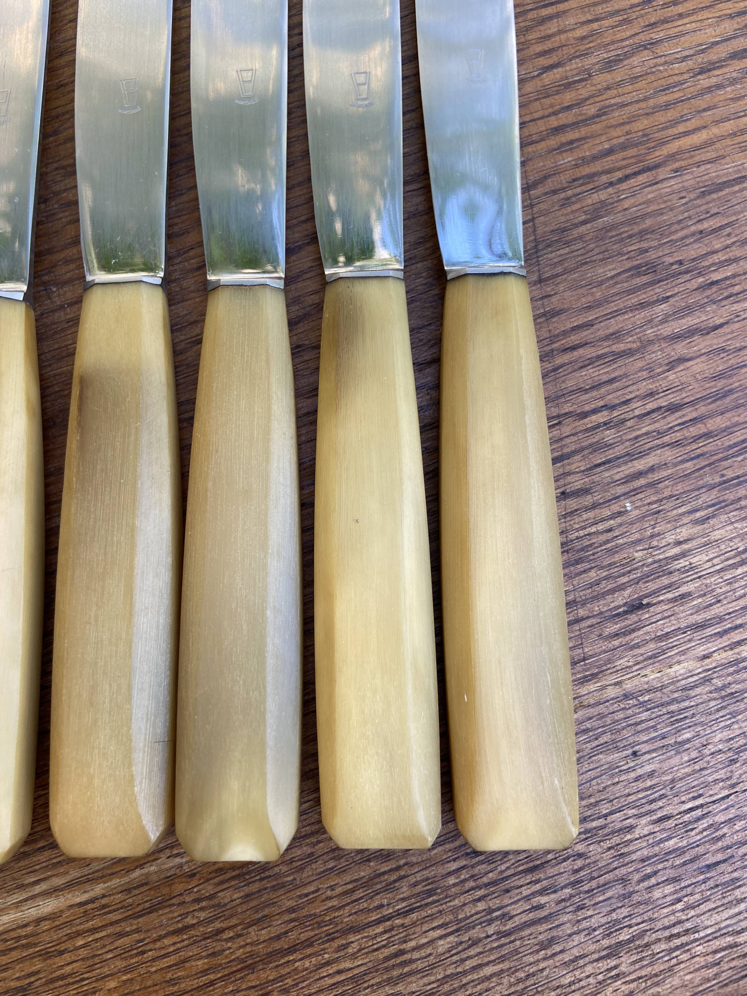 Set of 10 knives and 12 vintage horn knives