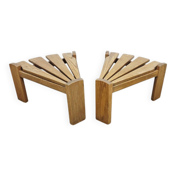 Set of two modular/side tables, Dittman, oak, Netherlands, 1970s.