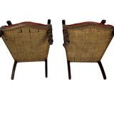 Pair of Louis Philippe armchairs in solid mahogany