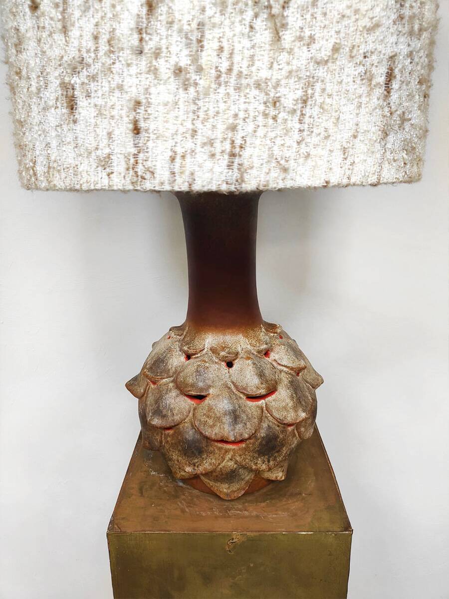 Vintage ceramic table lamp 1960 'Artichoke'