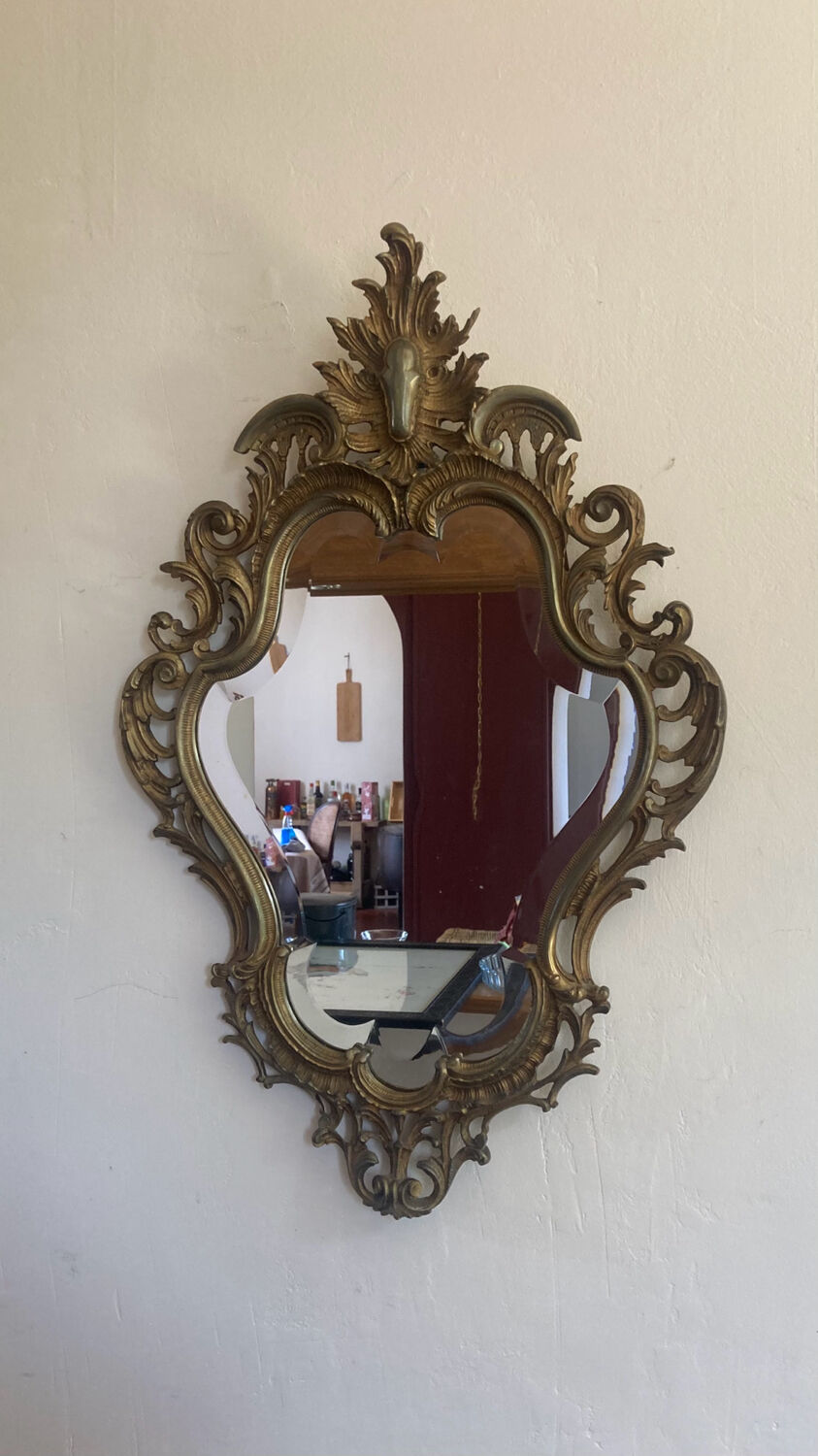 Gilded bronze mirror