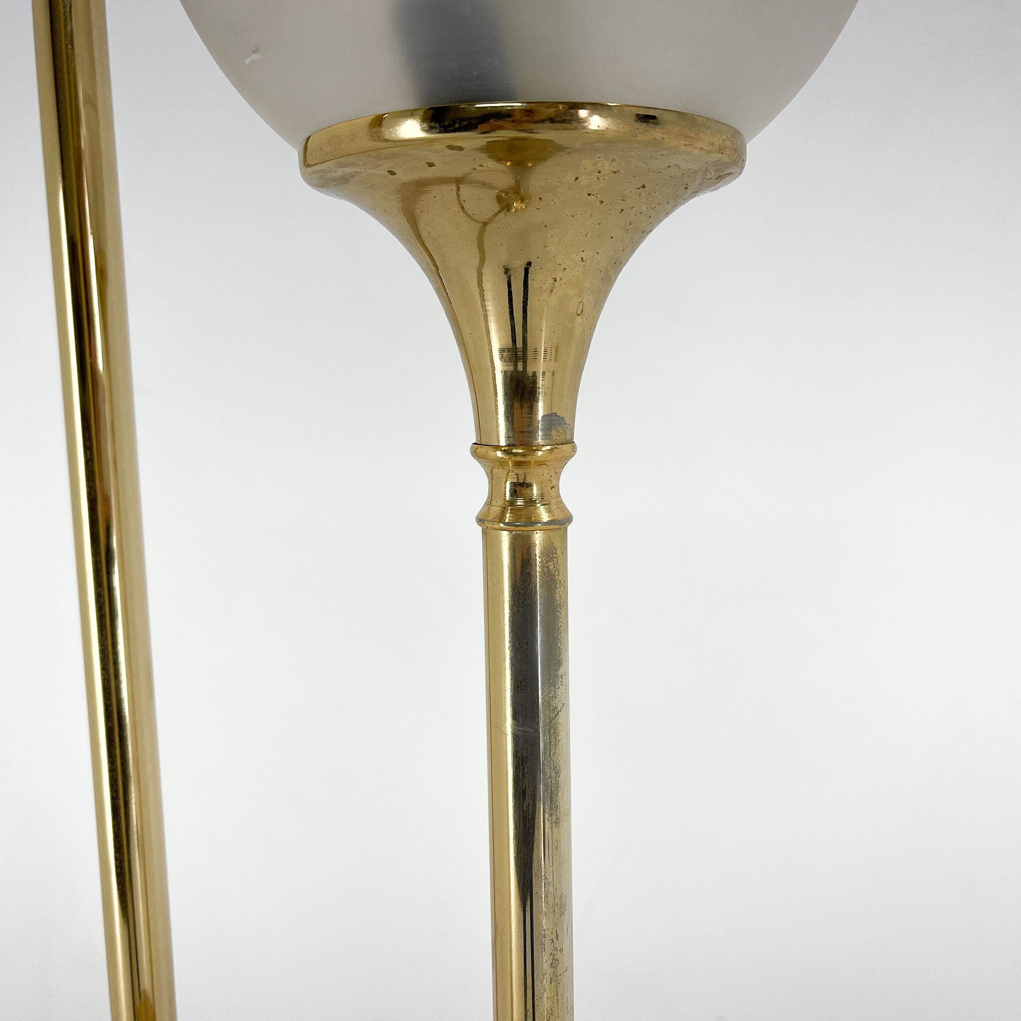 1970's italian metal & glass floor lamp