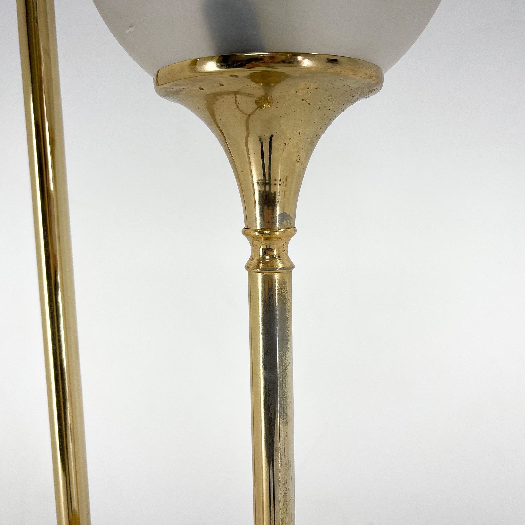 1970's italian metal & glass floor lamp