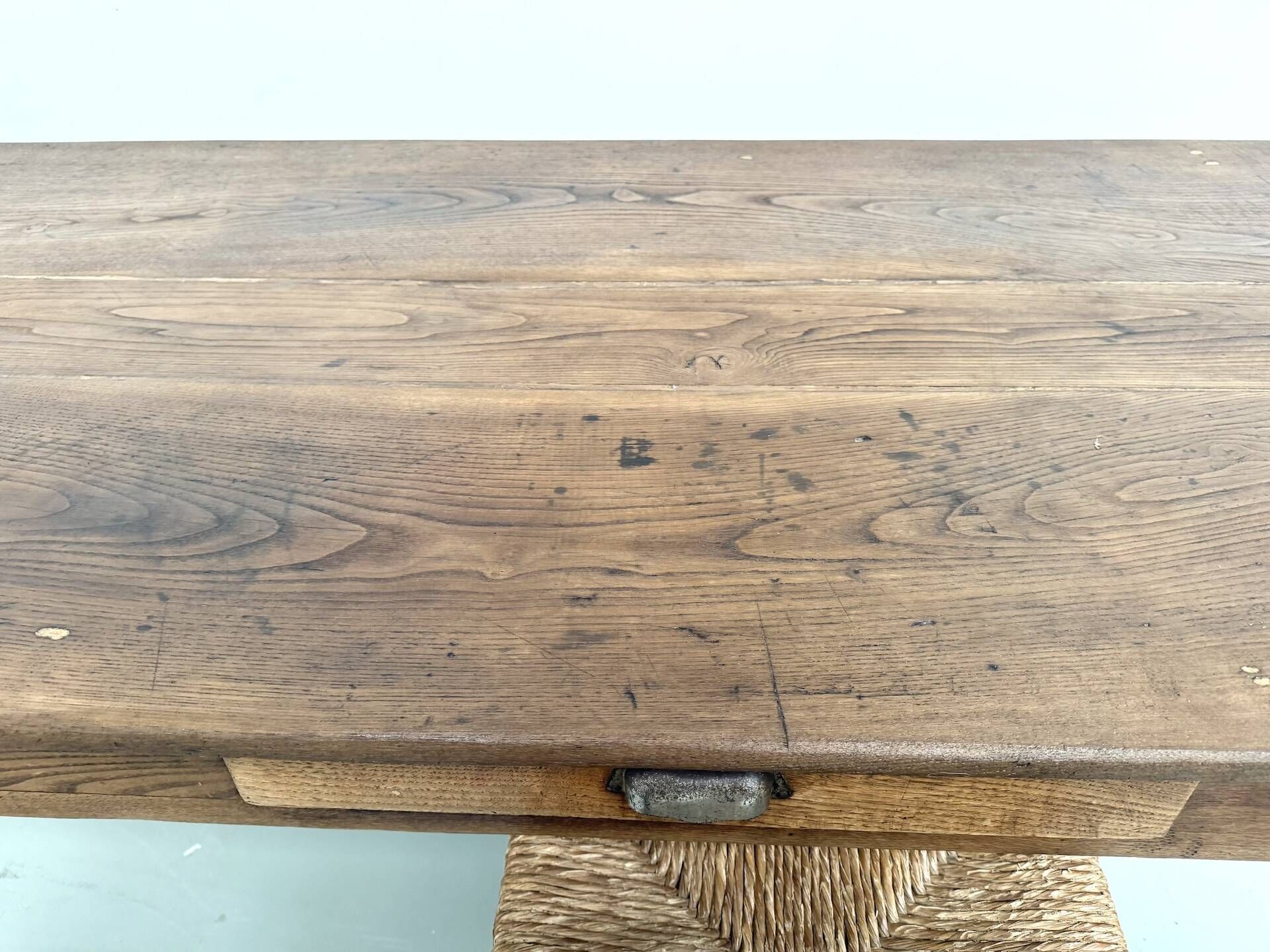 Solid oak farmhouse table, 1930s.