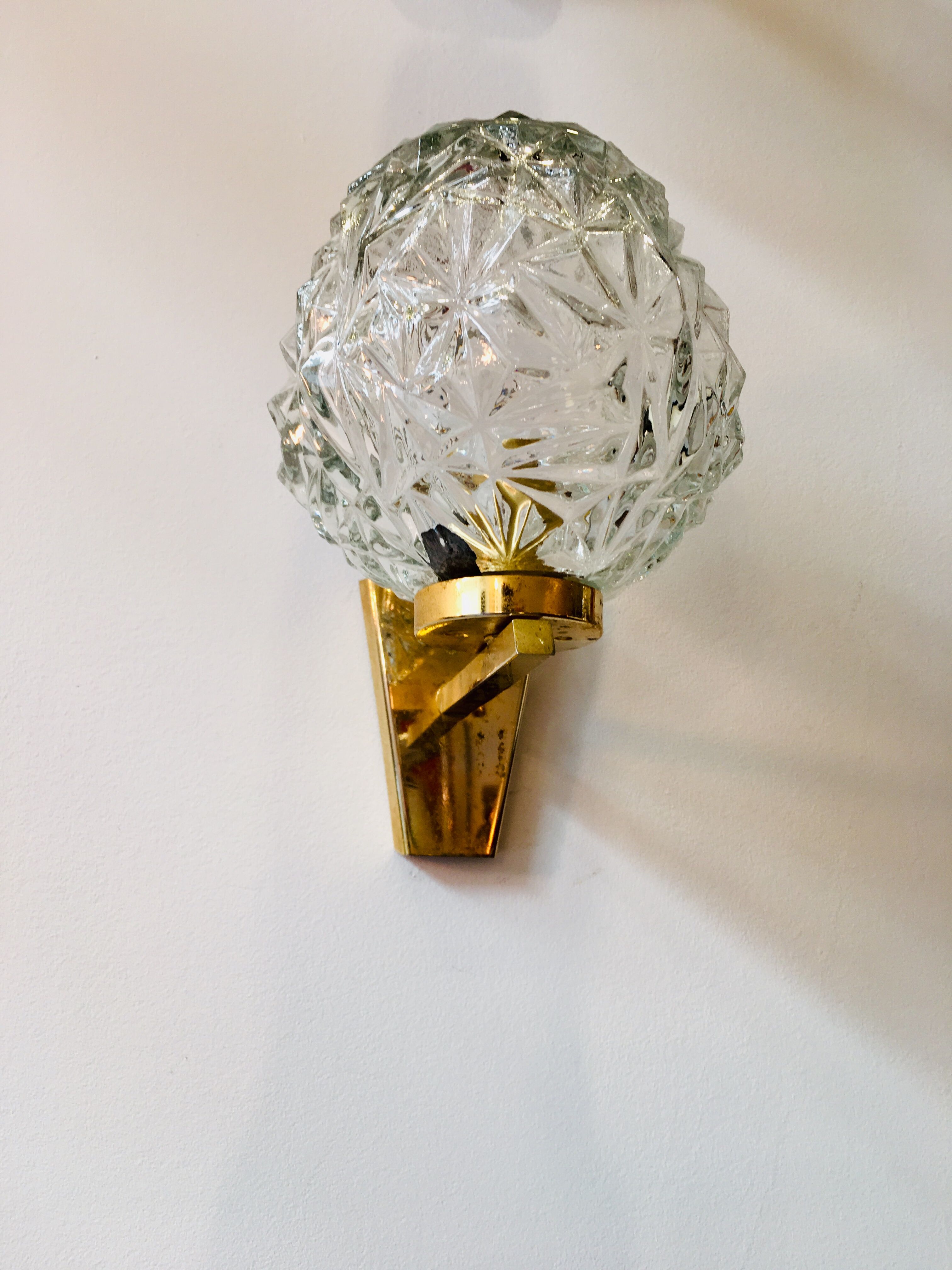 Wall lamp brass, Disderot edition, 1960