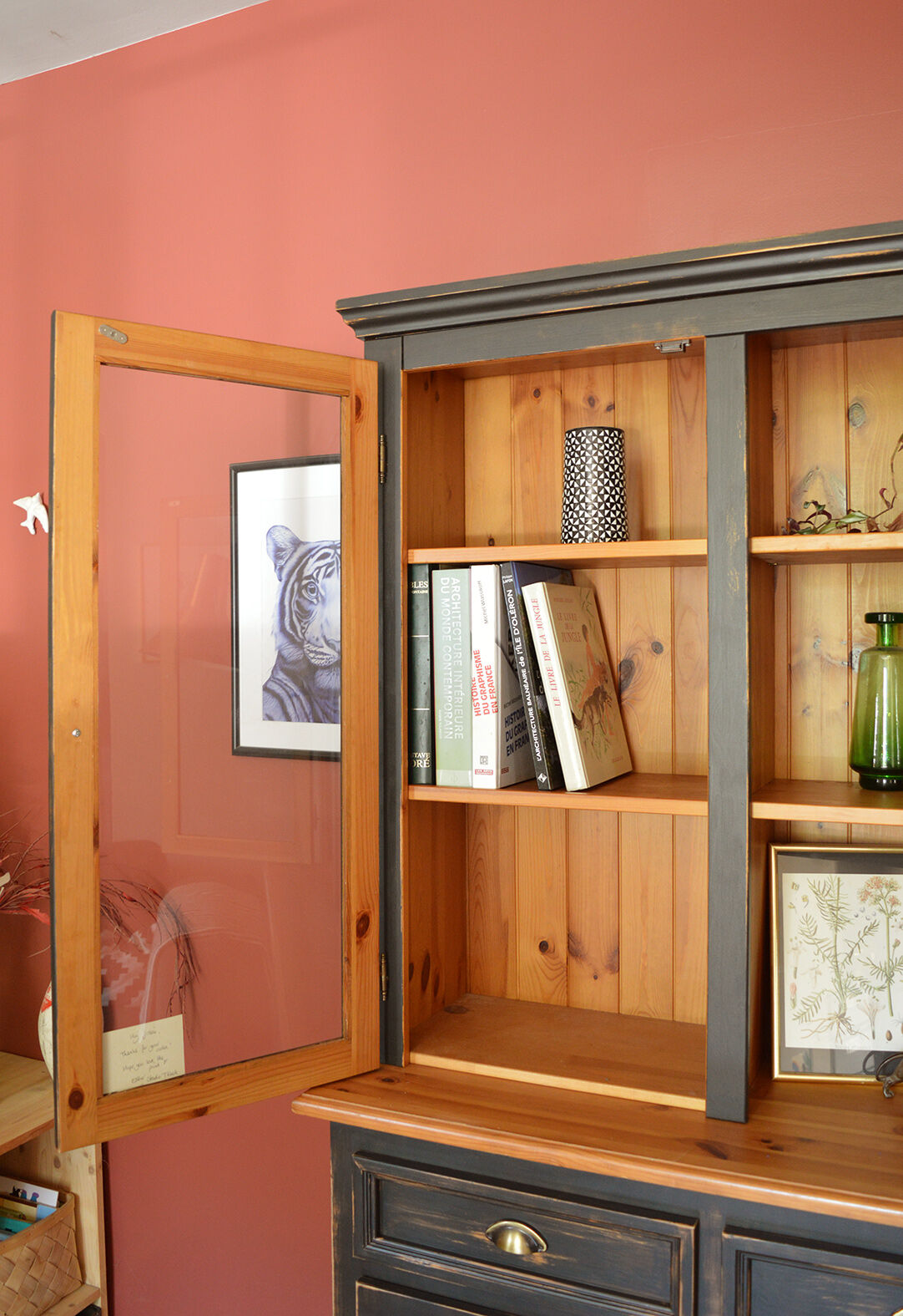 Patinated black cupboard