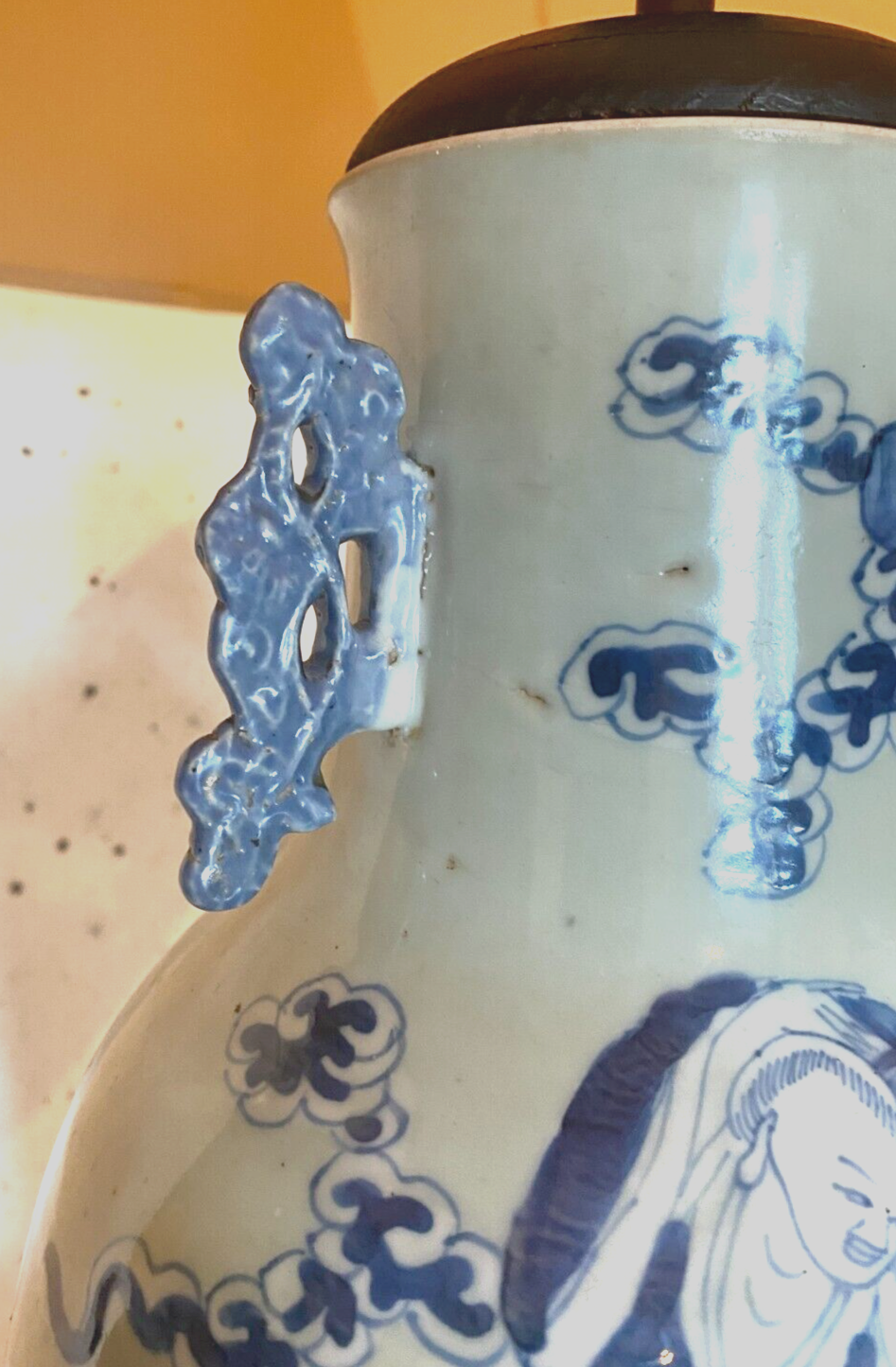 Lamp Porcelain with Chinese decoration XX century