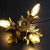 Banci firenze gilded flush mount italian wall lamp, 1960s