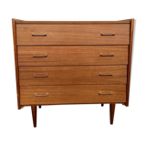 Chest of drawers teak vintage feet spindles 1950s