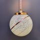 Vintage art deco globe pendant light in mint and gold clichy glass