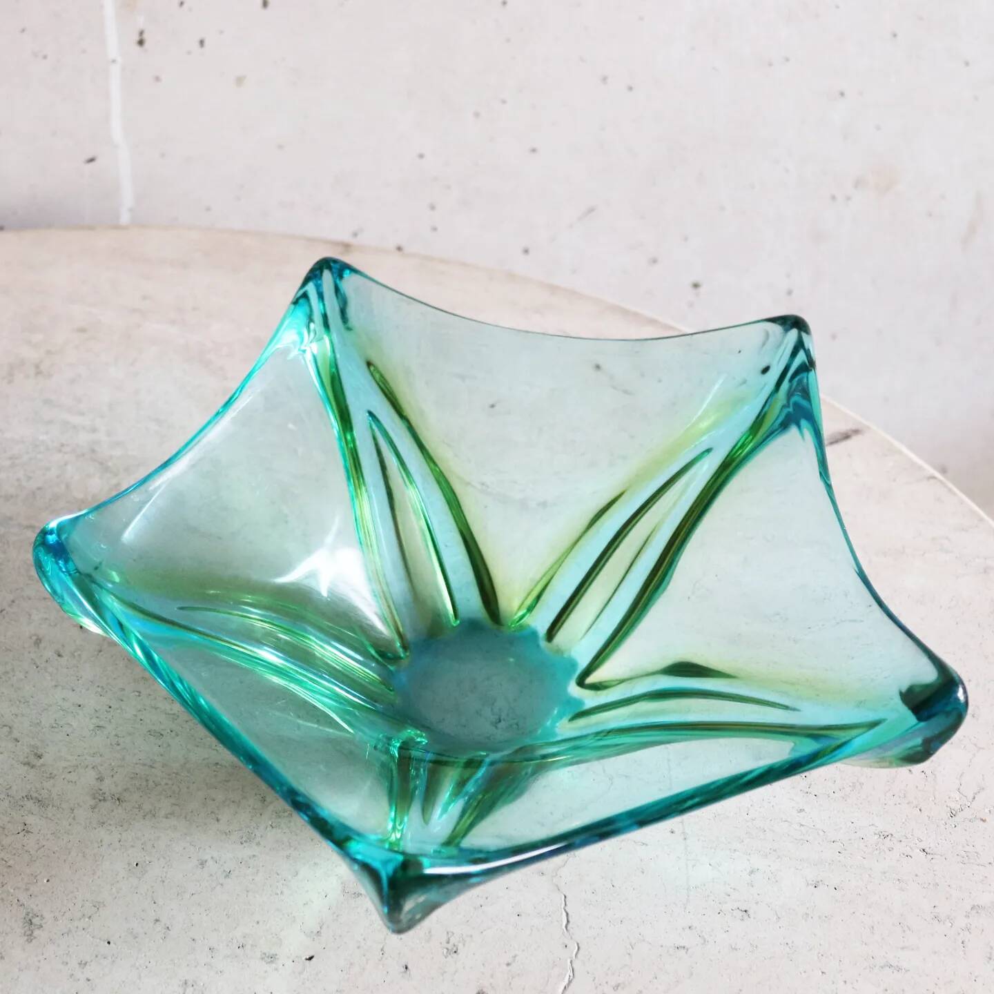 Sommerso murano glass pocket empty cup