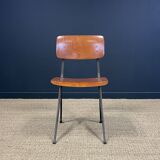 Result chair Friso Kramer for Ahrend wood steel taupe 60s Netherlands