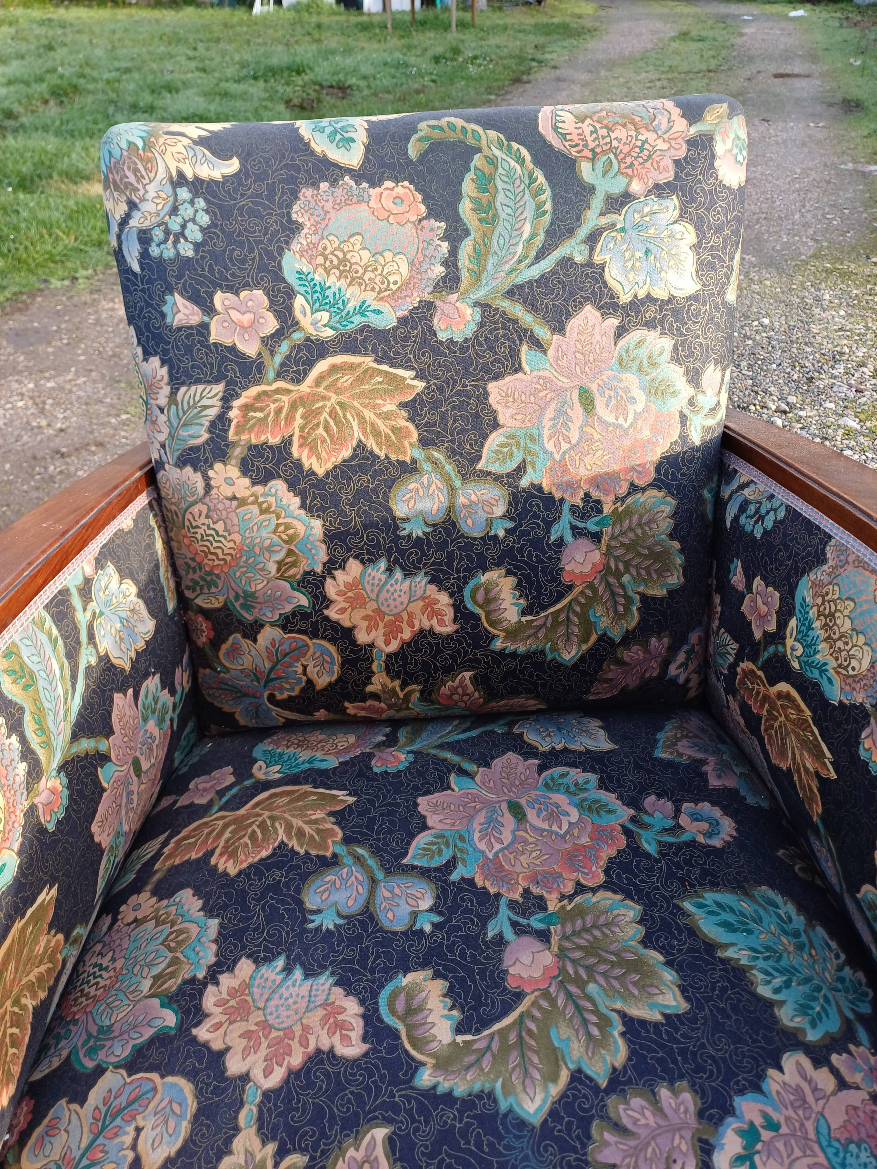 Art deco walnut armchair