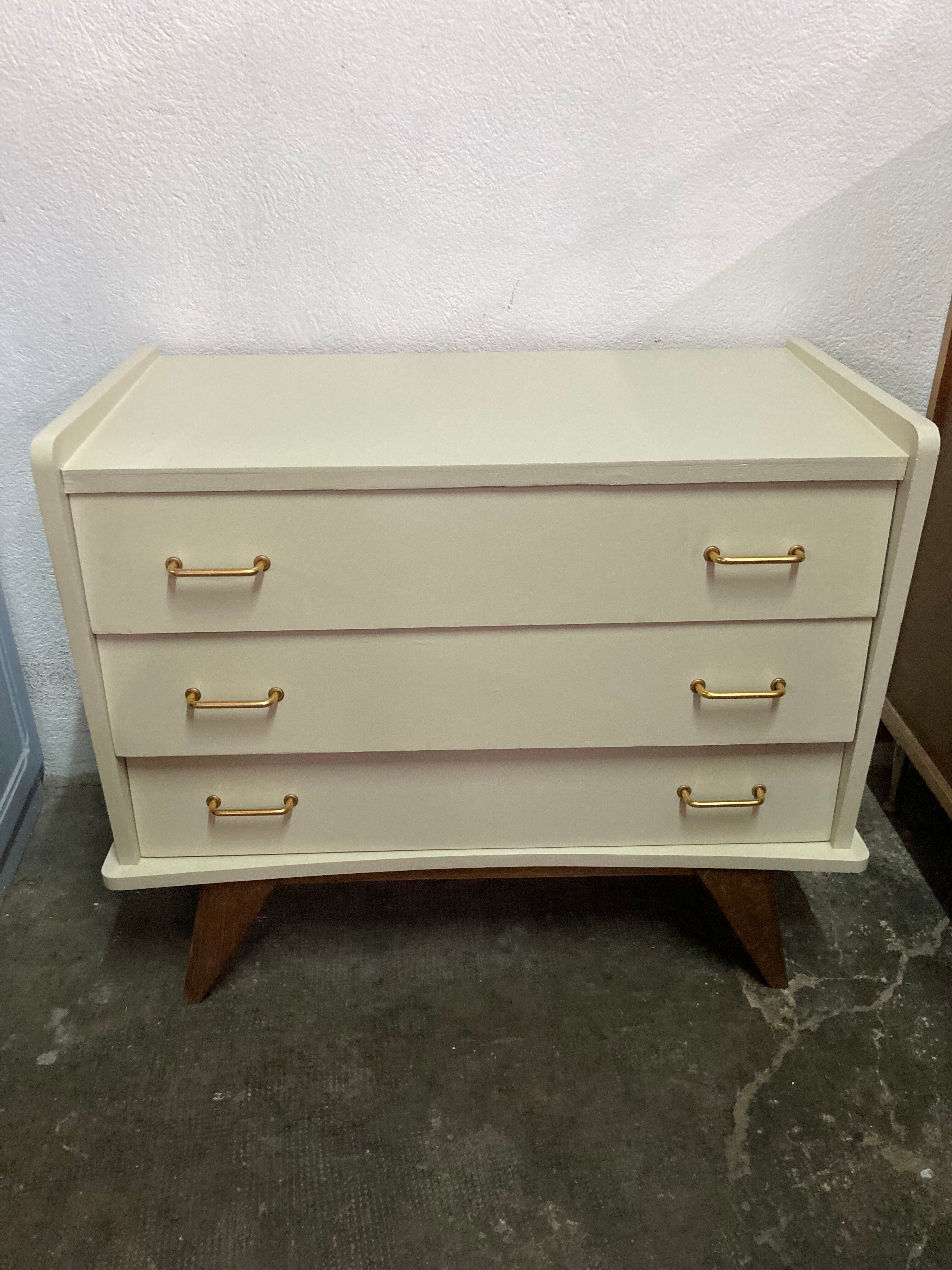 Commode vintage pieds compas