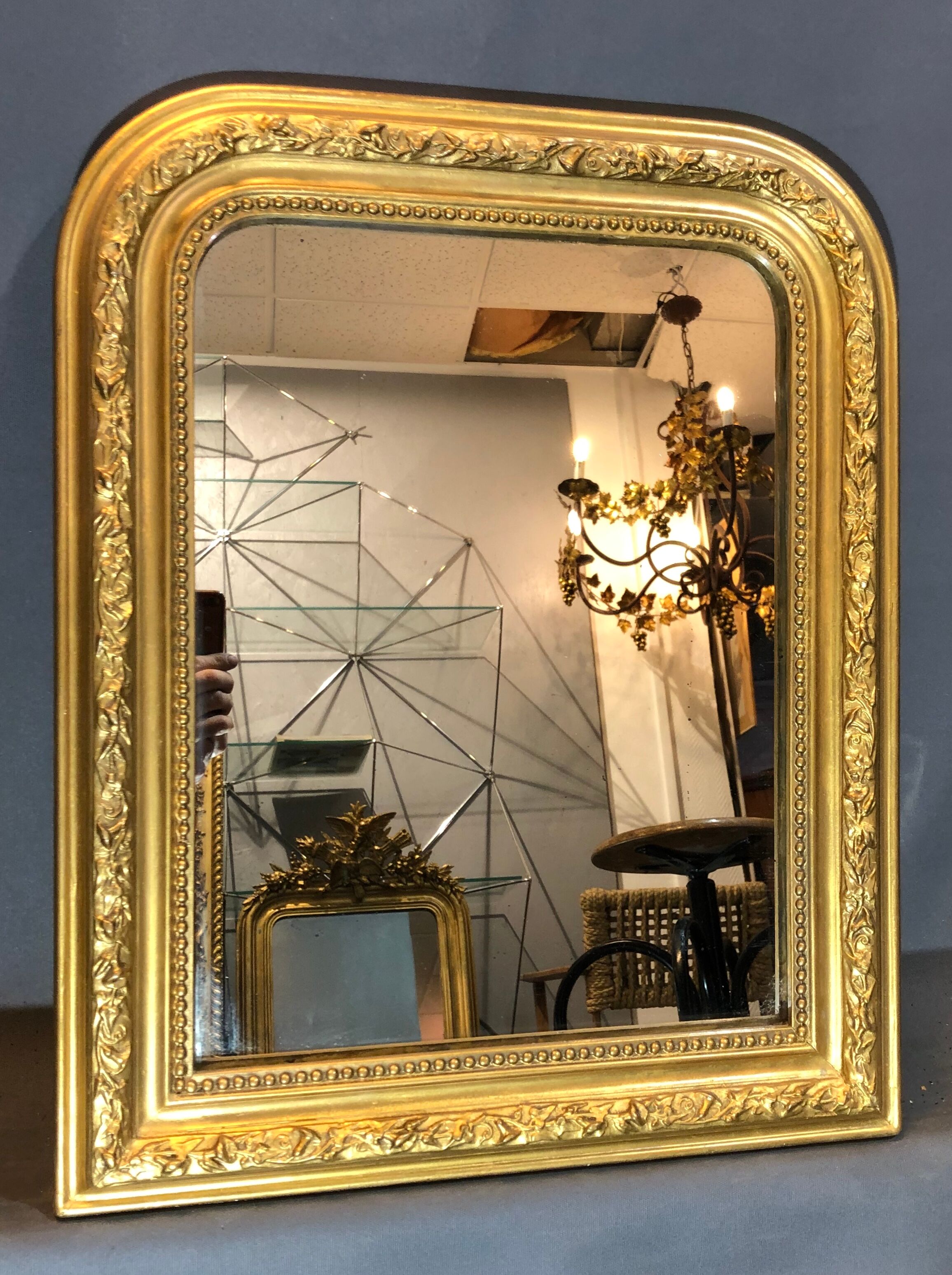 Old mirror 61cm x 49cm era 1900
