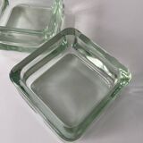 Solid square ashtray made of thick glass