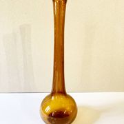 Vase soliflore en verre bullé de Biot, années 1950