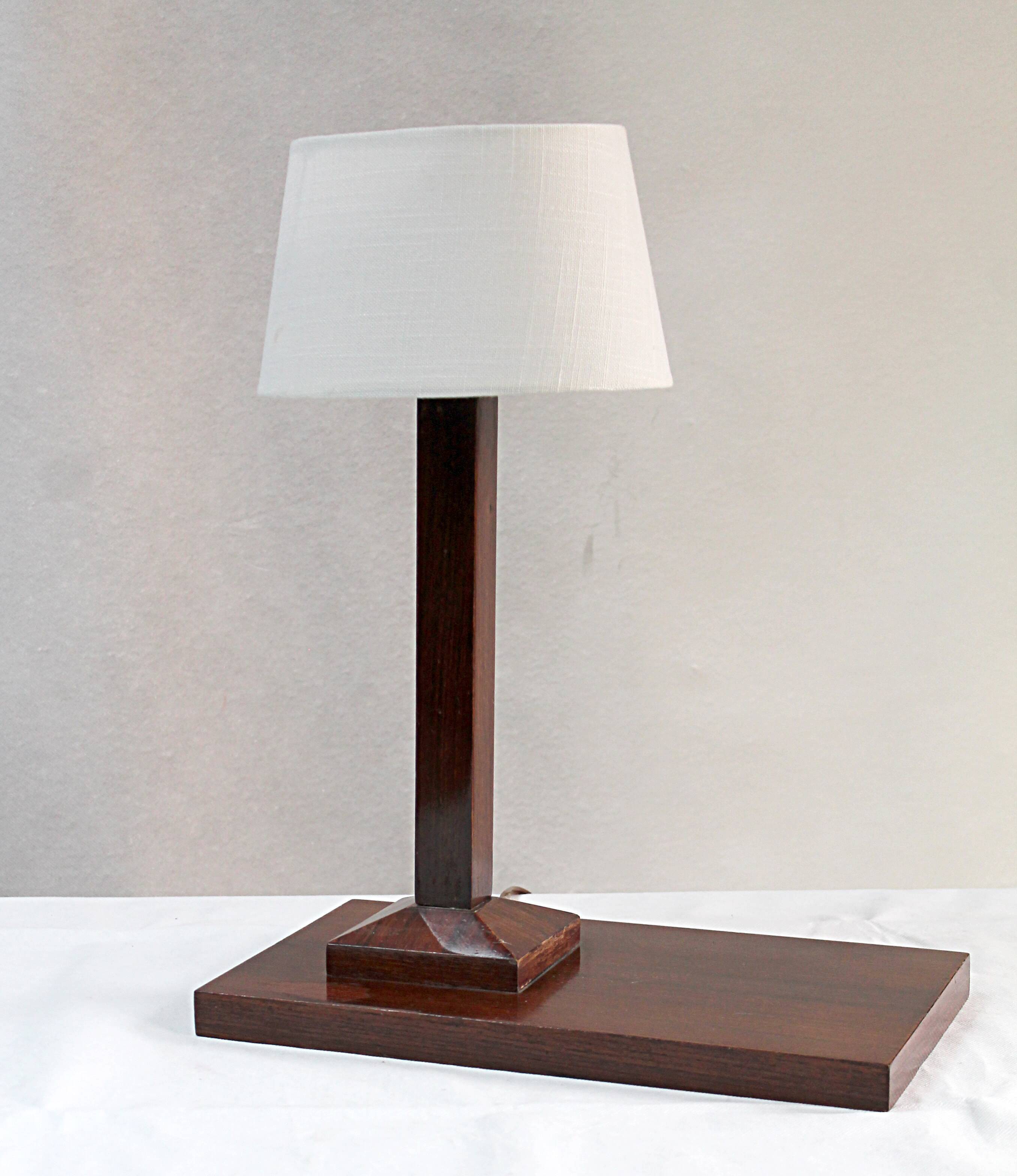 Art-deco lamp in rosewood