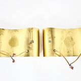Pair of gilded Foglio wall lights by Tobia & Afra Scarpa for Flos, 1960s