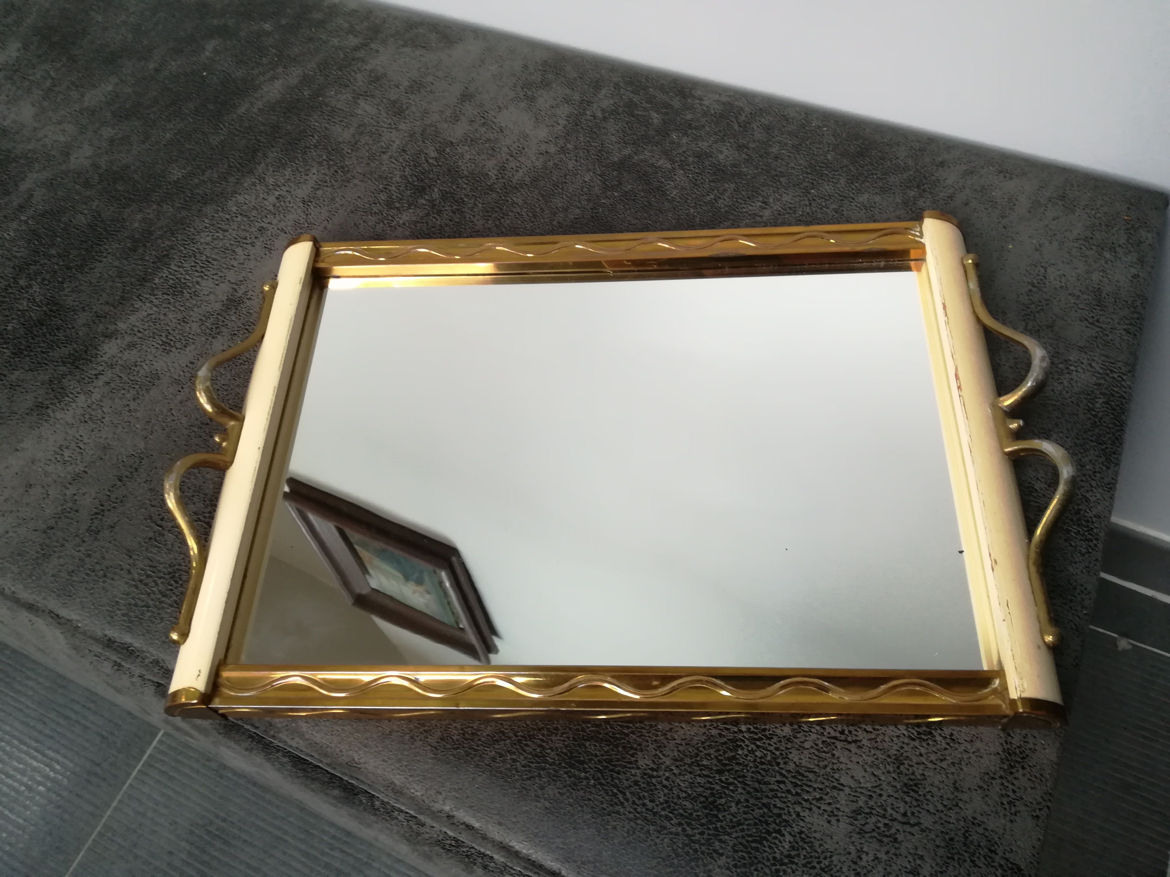 Plateau miroir art déco