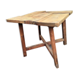 brutalist table of 73 x 73 cm with top of 4 cm thick