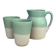Vintage two-tone stoneware water service – Digoin Manufacture – Water green