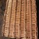 Large rectangular dark wicker tray with two vintage handles