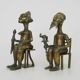 Paire de statues africaines en bronze du roi/reine du Bénin, Art Africain, Art primitif. Années 50