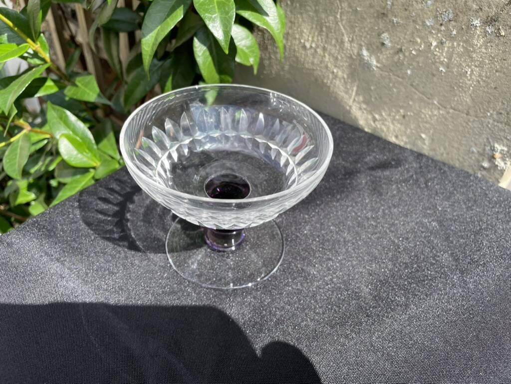 4 Coupes en cristal taillé coloré – Val Saint Lambert
