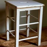 Workshop stool in vintage patinated solid wood