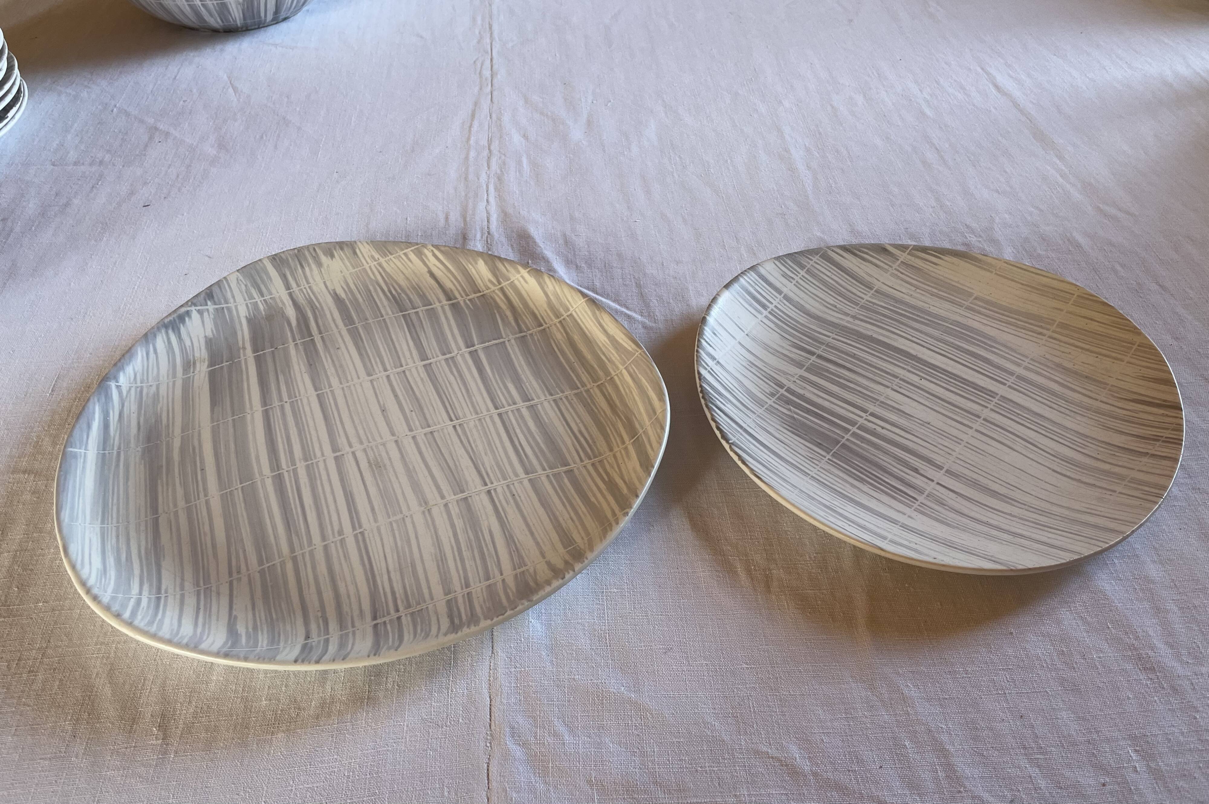 Two dishes Niderviller "Voile"